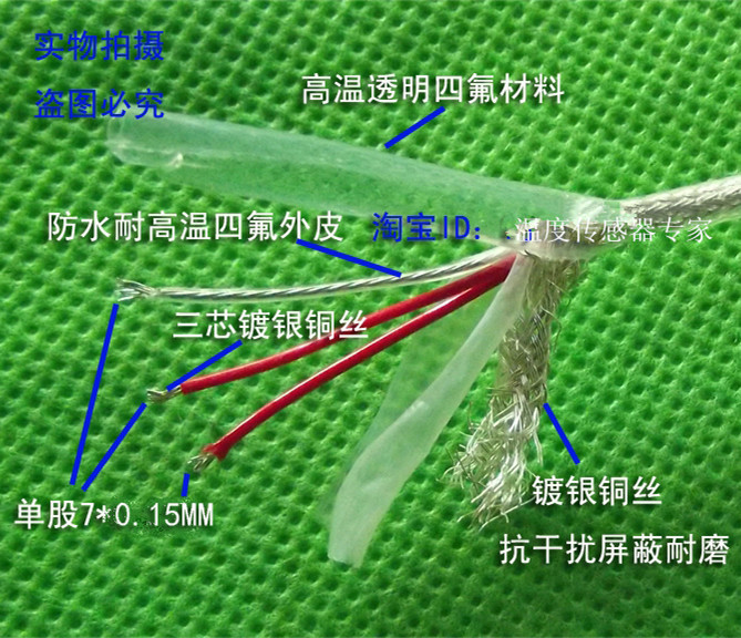 3芯鍍銀屏蔽護套聚四氟線的結構詳解