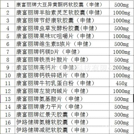 保健品代理加盟-康富丽系列 保健食品 免费代理