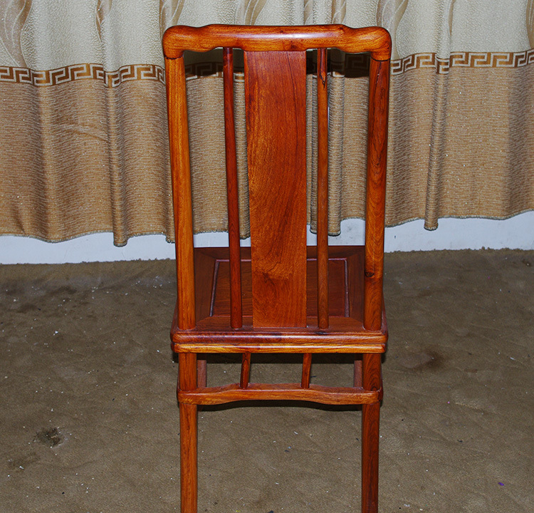 花梨木圆餐桌九件套-10