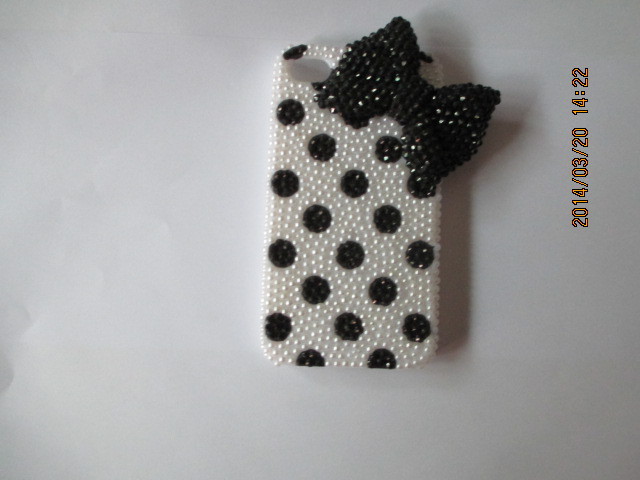 饰品包装-热卖镶钻DIY水晶苹果4 4S手机壳-饰