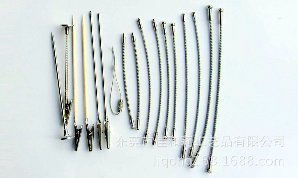 大量批发2.0线1*19不锈钢钢丝绳35mm锷鱼夹,便签夹