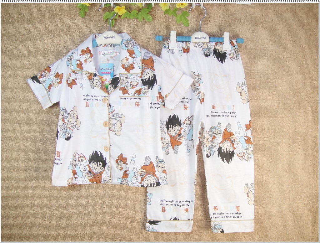 A1-4岁夏季<em>幼儿睡衣</em> 多卡通反领短袖长裤 单面