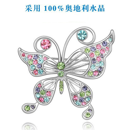 饰品批发 奥地利进口水晶镶嵌 浪漫 水晶<em>胸针</em> 女