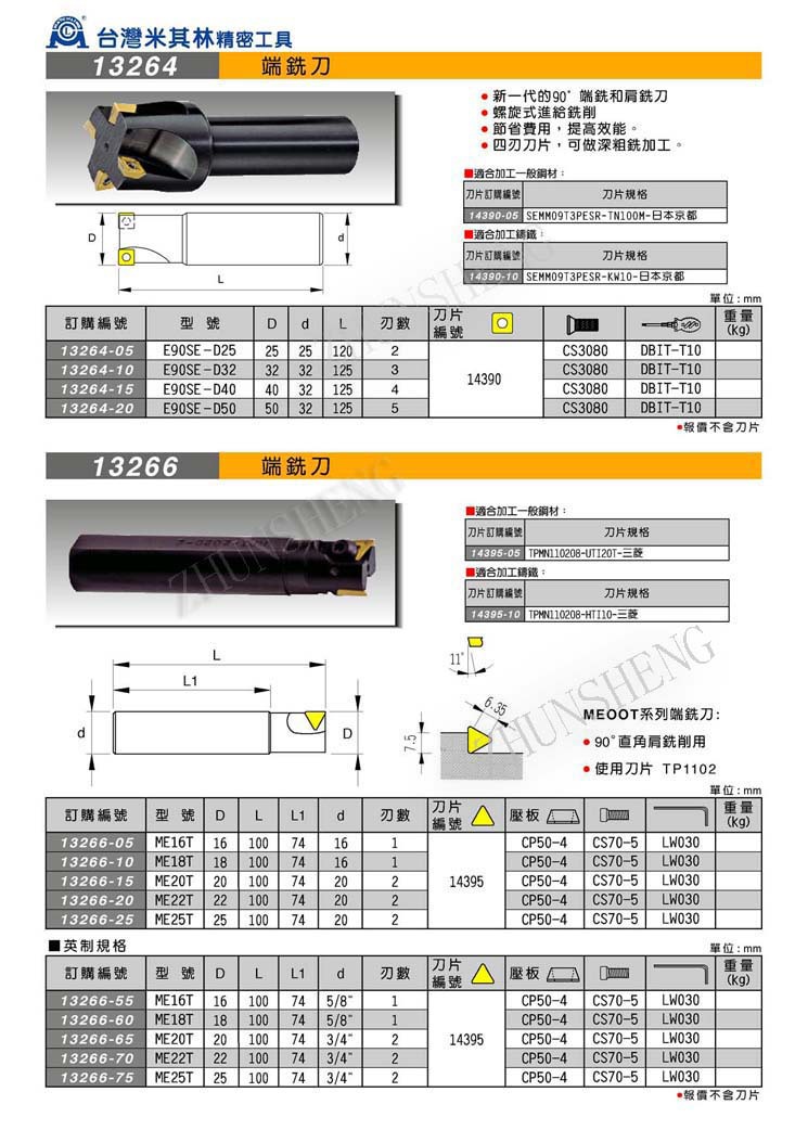 13264-13266 端铣刀