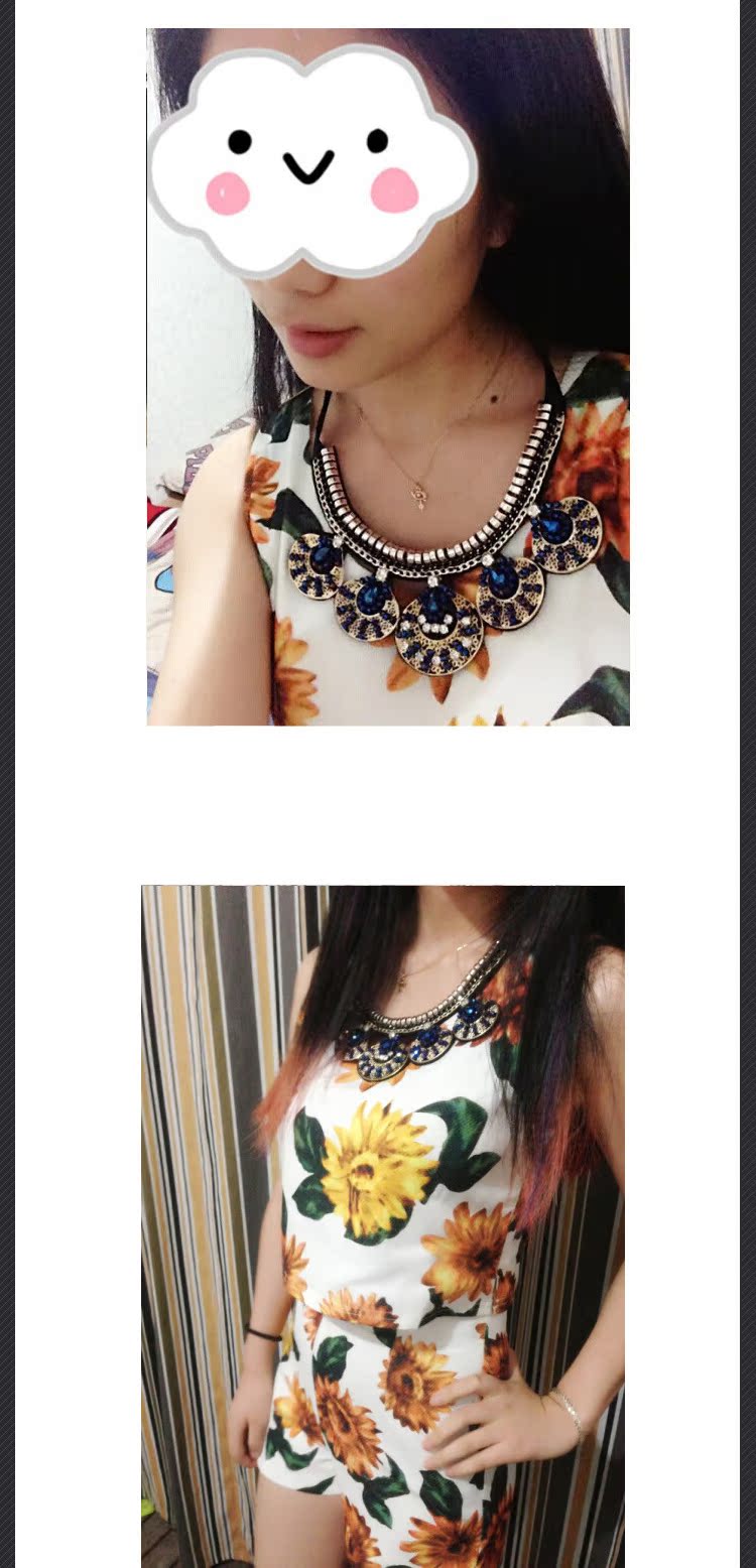 2014欧美太阳花印花上衣+休闲太阳<em>花短裤套装</em>