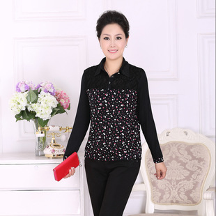 发采购中老年女装-2014新品中老年t恤女长袖