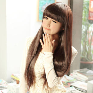 假发-韩国假发 cospaly假发 <em>女发型</em> <em>长直发</em>齐刘