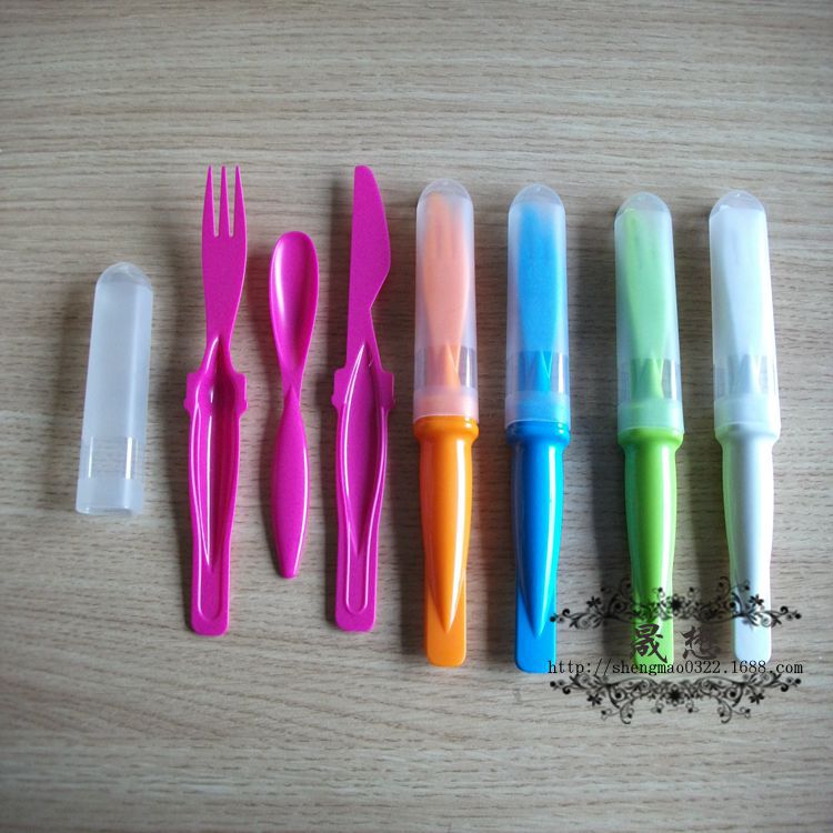 【厂家直销一次性多彩刀叉勺abs环保塑胶材料