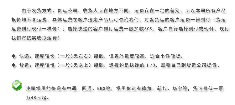 运费说明