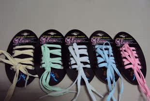 带、绳、线-厂家定制彩色夜光鞋带 扁型夜光荧