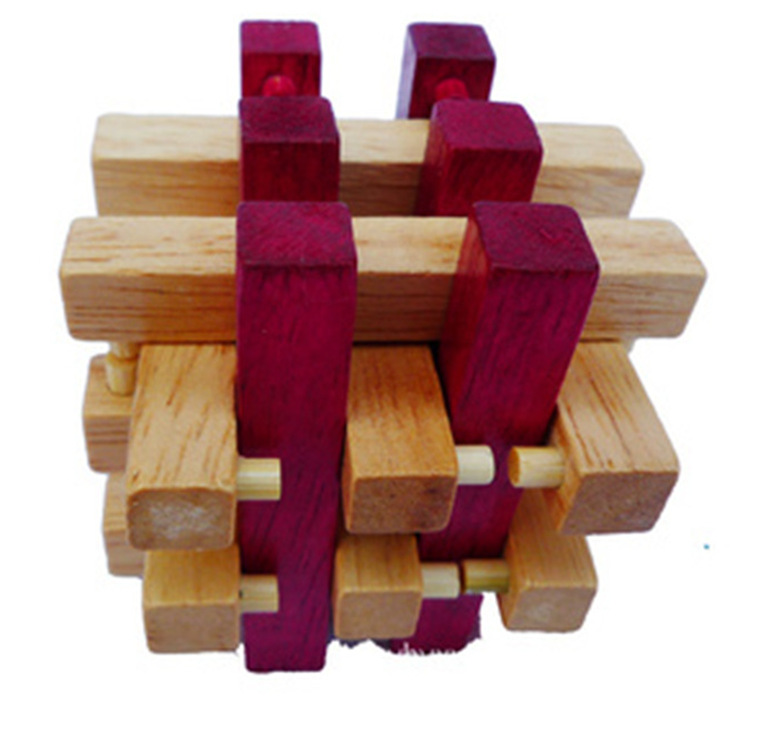 厂家批发直销\/木制成人智力休闲玩具 孔明锁鲁