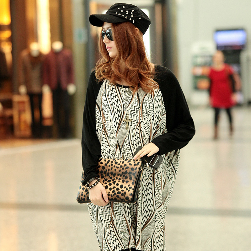 现货 2014韩版新款<em>春季女装长袖</em>宽松中长款波