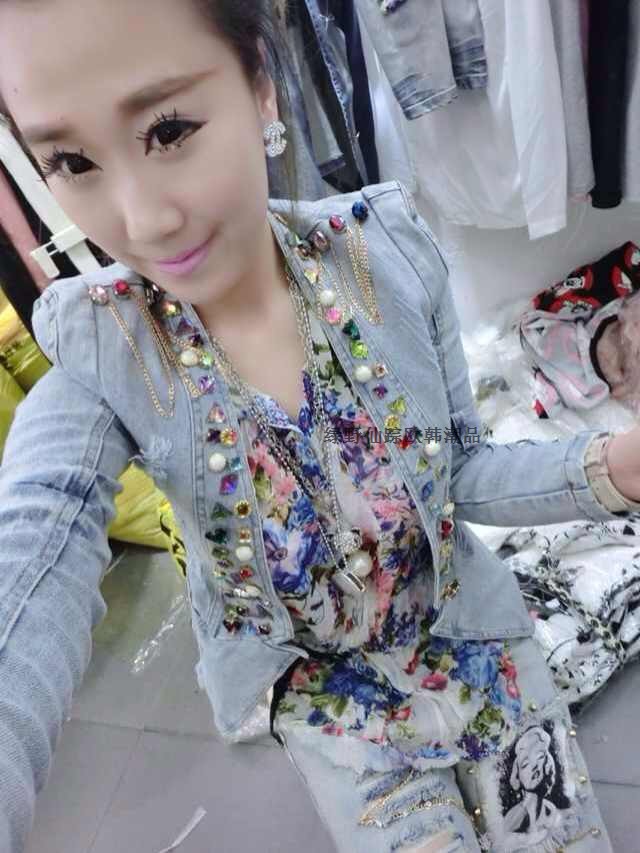 <em>欧洲站女装</em> 2014新款 时尚高端彩色镶钻流苏垫