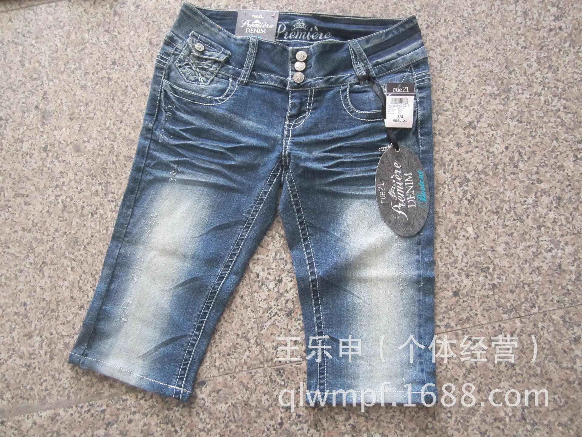 齐鲁外贸<em>女装</em> 原单女士牛仔<em>马裤</em> 女士春夏款牛