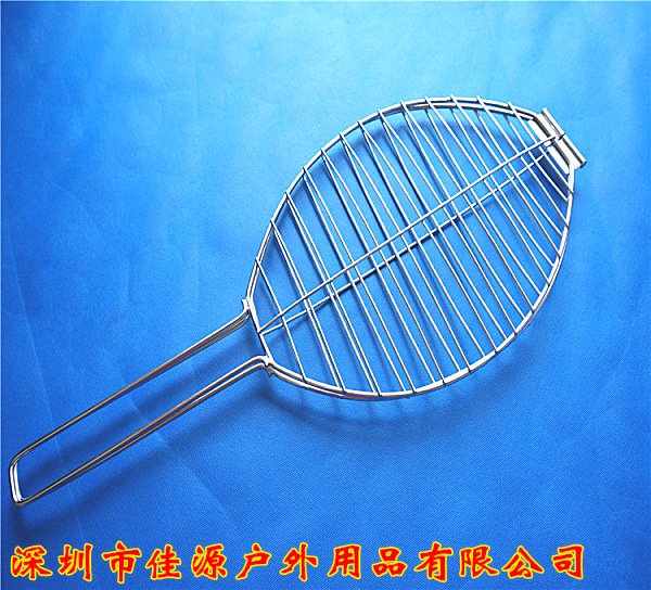 【批发 不锈钢烤鱼夹子 烤鱼网 烧烤用具 加粗烧