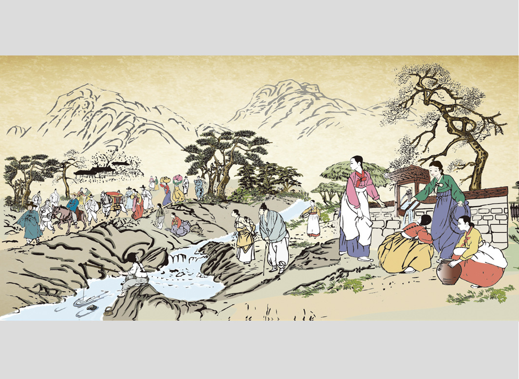 壁纸,韩国民俗画壁纸,进口壁纸 cek-031