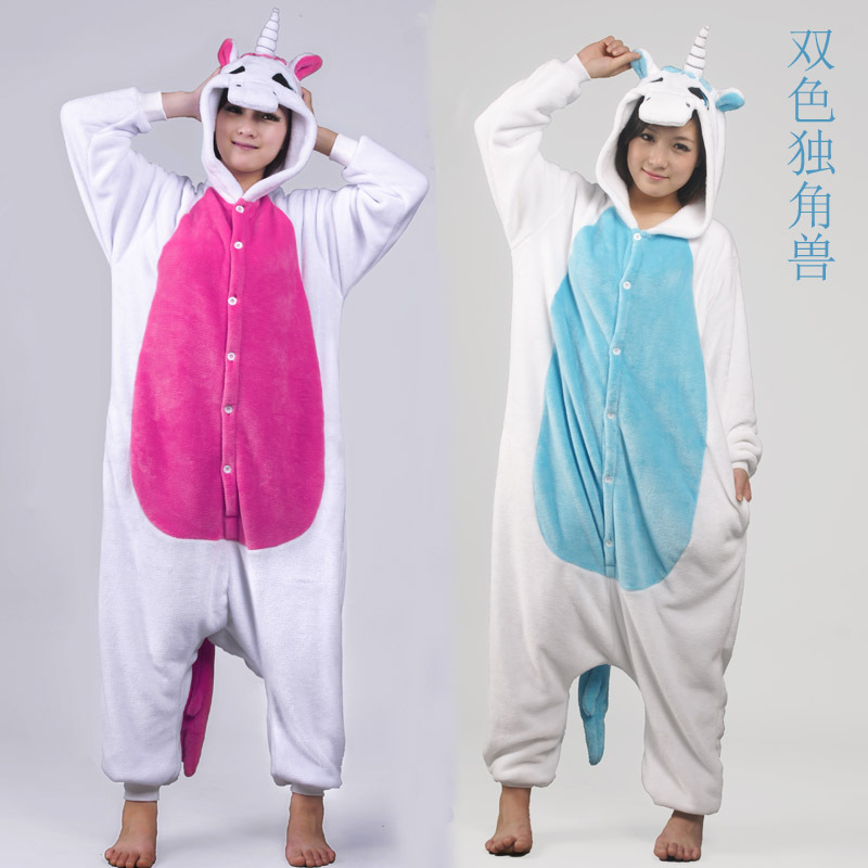 如厕版新款法兰绒<em>连体</em>动物睡衣 独角兽卡通连