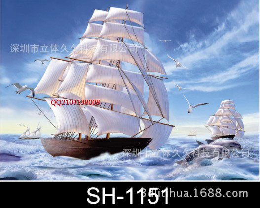 sh-1150立体风景油画3d装饰材料,家居三维油画,高清pet立体画