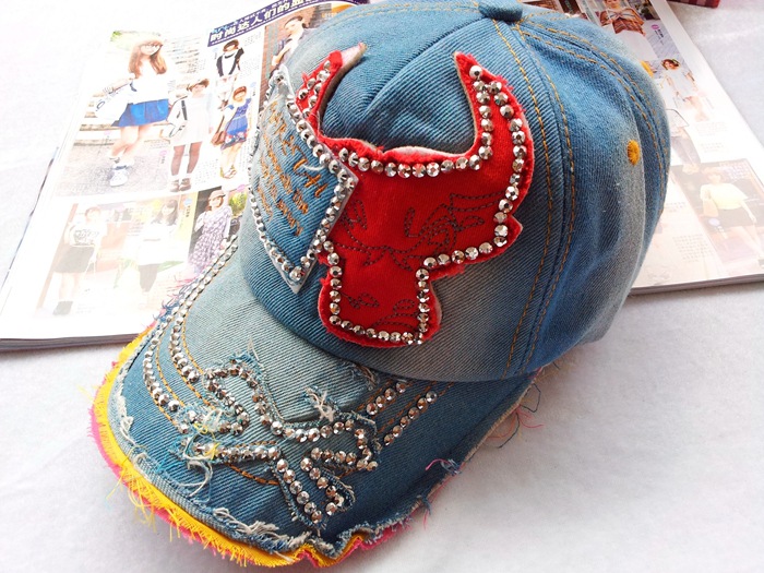 发采购帽子- 磨白做旧牛仔帽子 女 韩版潮帽 水