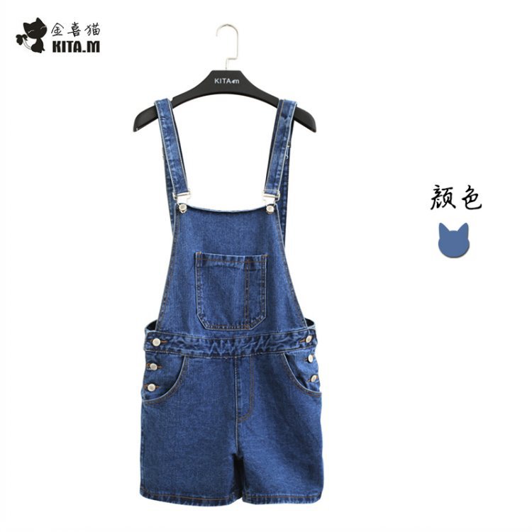 2014韩版潮宽松<em>牛仔</em>背带<em>短裤连体</em>显瘦直筒热