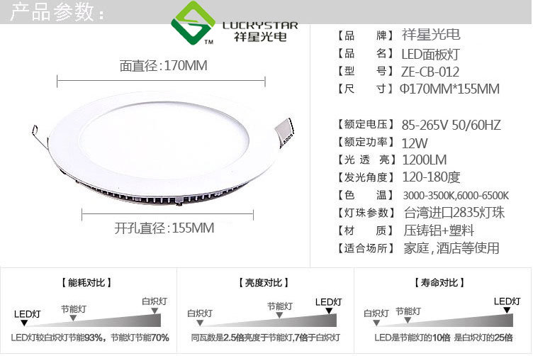 LED面板灯-12W-1