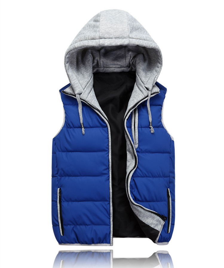 秋冬男装坎肩<em>青少年棉马甲</em> 可脱卸帽马甲韩版