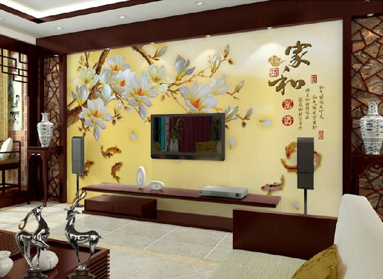 大型壁画壁纸 客厅立体中式墙纸 3D电视背景墙