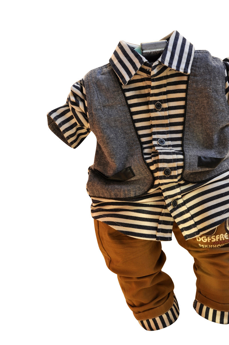 童套装-2014 <em>宝宝</em>时尚<em>英伦风</em>夹<em>马甲</em>两件套 春