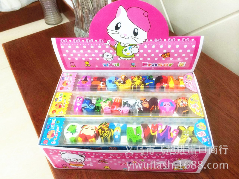 英文字母橡皮擦 动物橡皮 韩国文具批发 厂家直
