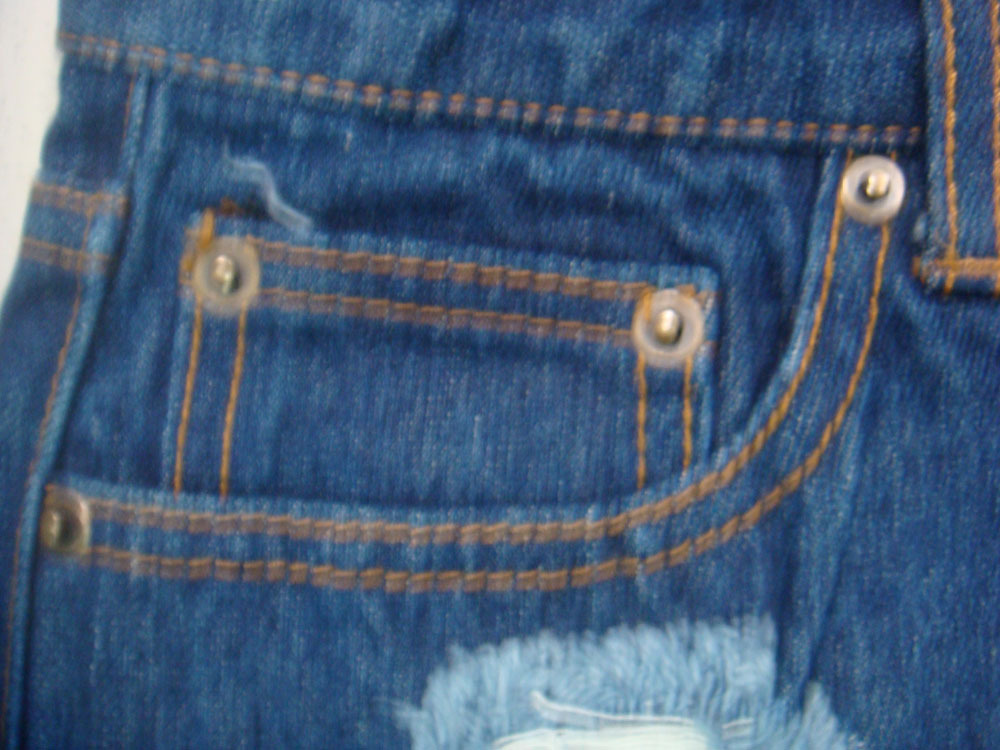 【春夏新款韩版经典怀旧破洞高<em>腰包臂</em>显瘦浅蓝