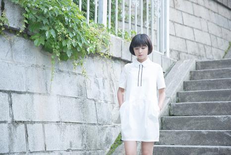 【153-0013夏装2014新款女式衬衫裙圆翻领黑
