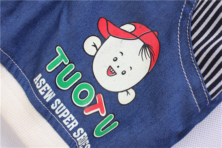 童裤-卡通印花图案<em>牛仔短裤</em> <em>男童</em>牛仔<em>三分</em>裤 常