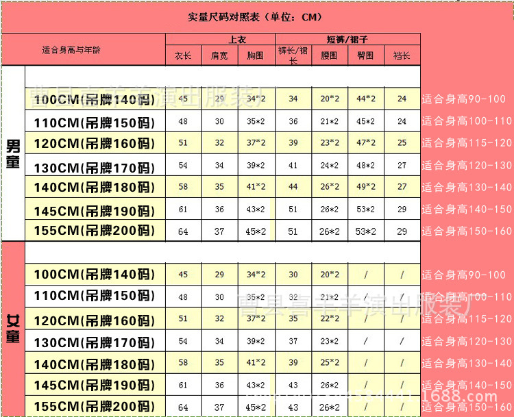 合唱尺码