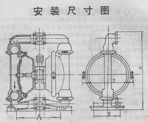 QBY汽动隔膜泵结构图