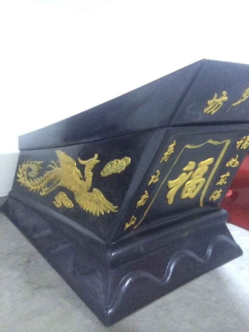 厂家直供 高档磐玉金龙凤棺材 高质量塑料棺材 中式塑胶棺材