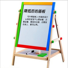 木質兒童二合一畫板 木質早教玩具兒童早教木質大畫板木質