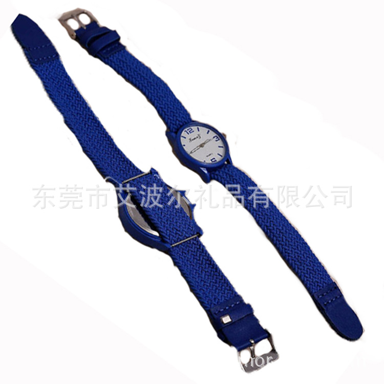 编织带手表,复古石英手表,合金防水表,手工编制表