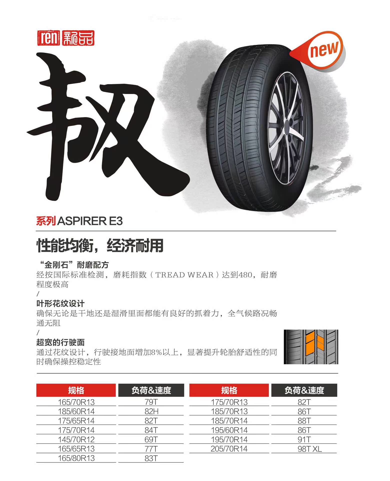 路迈轮胎 luxxan aspirer e3 经济耐用 13 14寸