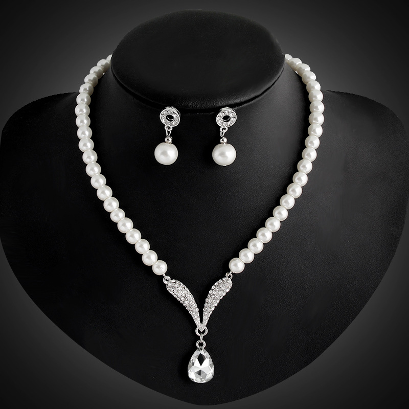 Korean of the Korean / Korean-style Rhinestone + Pearl sets NHDR0163