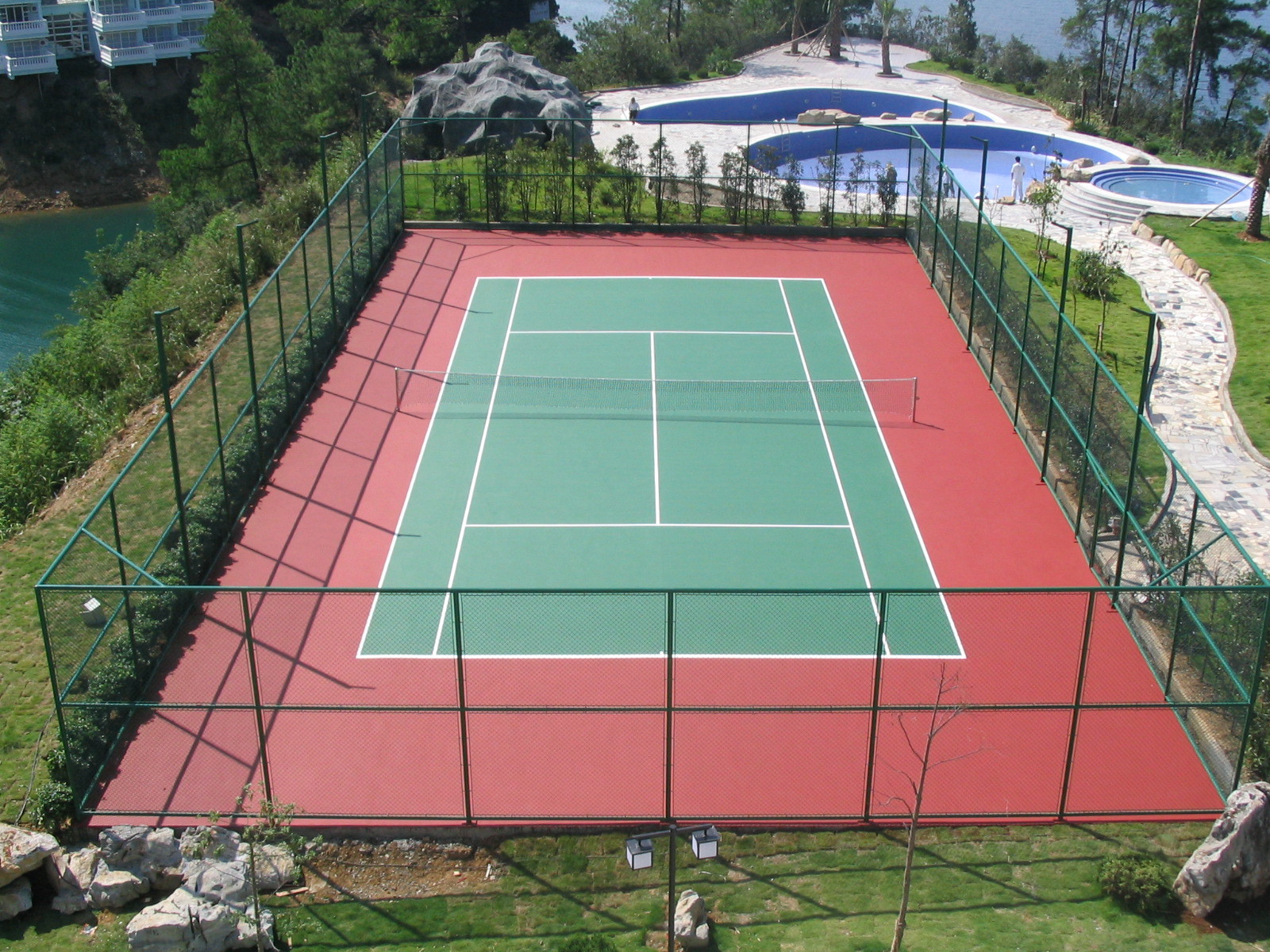 【提供硅pu材料】硅pu篮球场施工 硅pu网球场建造 硅pu网球场铺设