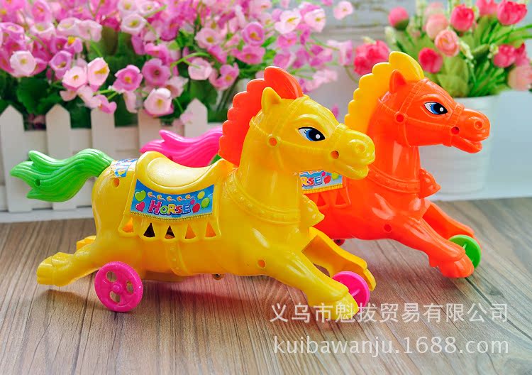 儿童玩具马批发 义乌小商品 拉线马玩具 千里马混色随机发