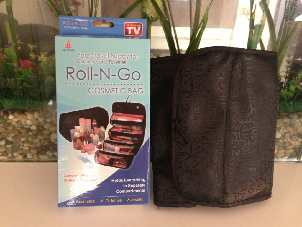 tv热销化妆包roll-n-go cosmetic bag多功能收纳包大容量滚筒包