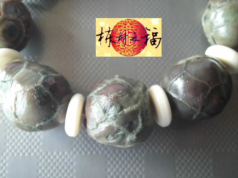 天然新疆阿拉善 内蒙 外蒙戈壁龟背玛瑙原石手链手串2