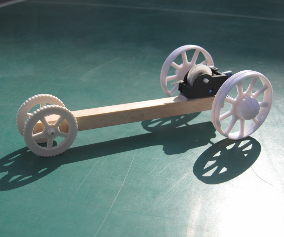 拉线回力车 手工小发条惯性回力车 科技小制作模型材 拉线小车
