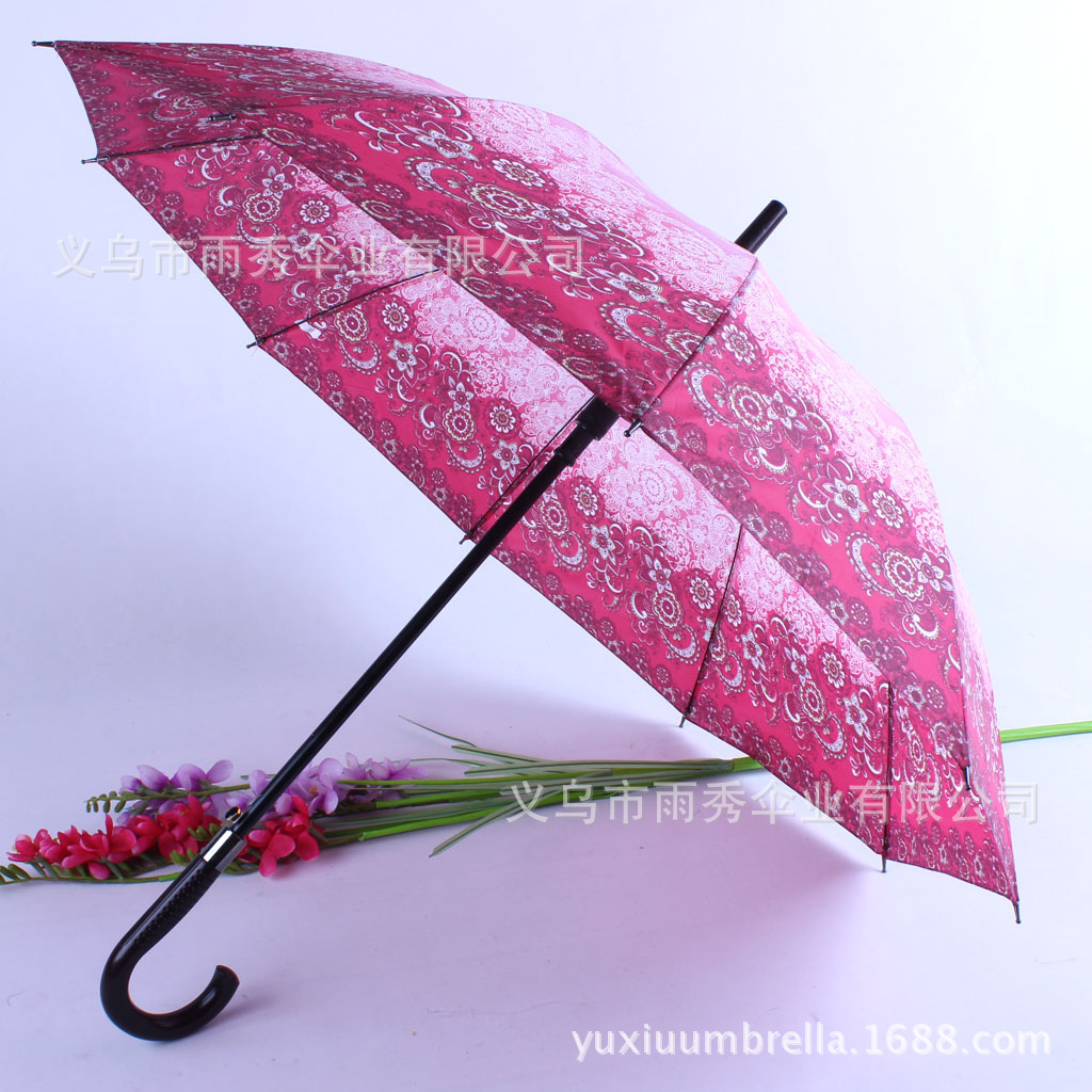 雨秀 花色直杆雨伞现货 批发
