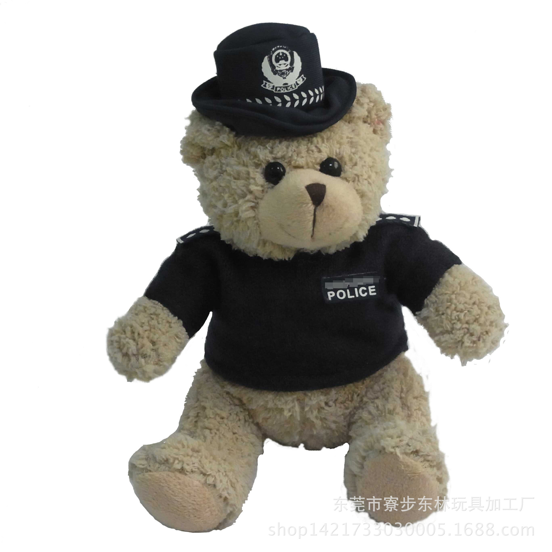 定做毛绒玩具小熊警察 18cm卡通可爱泰迪熊公仔礼品