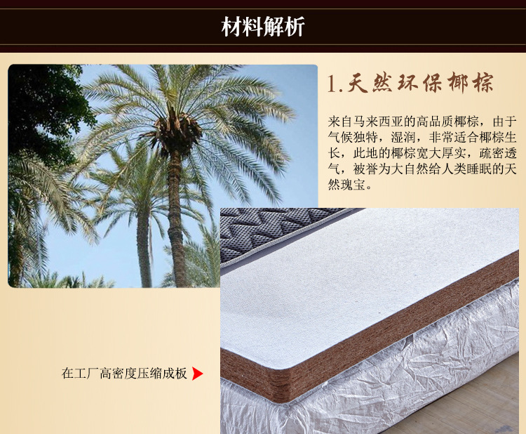 厂家促销3E椰梦维环保椰棕针织面料弹簧22cm席梦思床垫质量保证