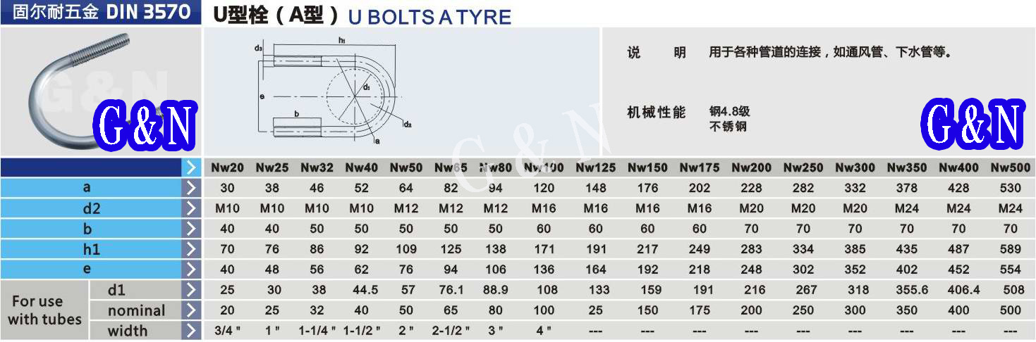 供应低碳钢u型栓螺丝 厂家价格供应u型螺栓