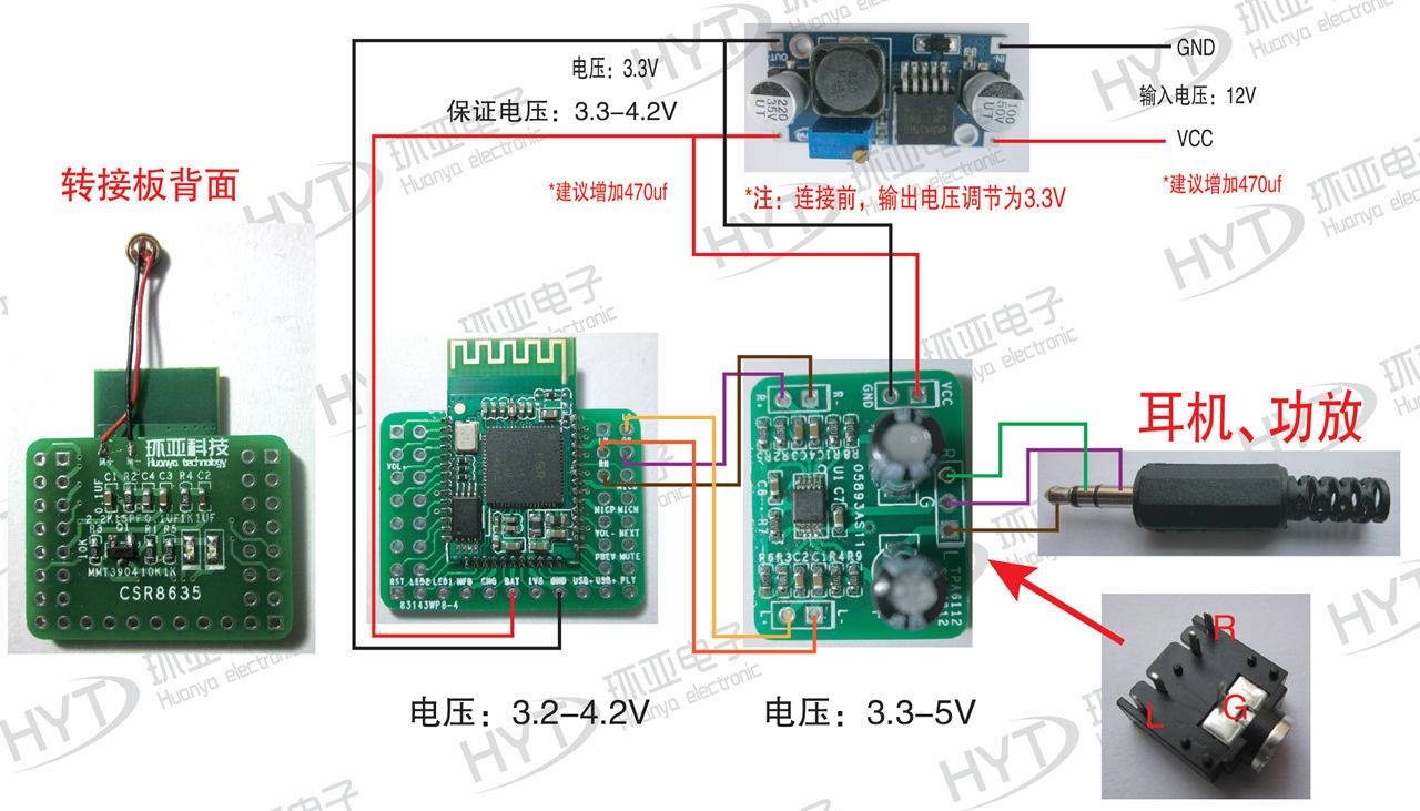 蓝牙立体声音频模块蓝牙4.0模块主控csr8635 蓝牙音箱