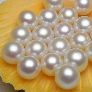 天然淡水珍珠9-10散珠 颗头珠 颗珠裸珠 aaaa级正圆无暇顶级完美